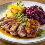 Entenbrust auf Rotkraut