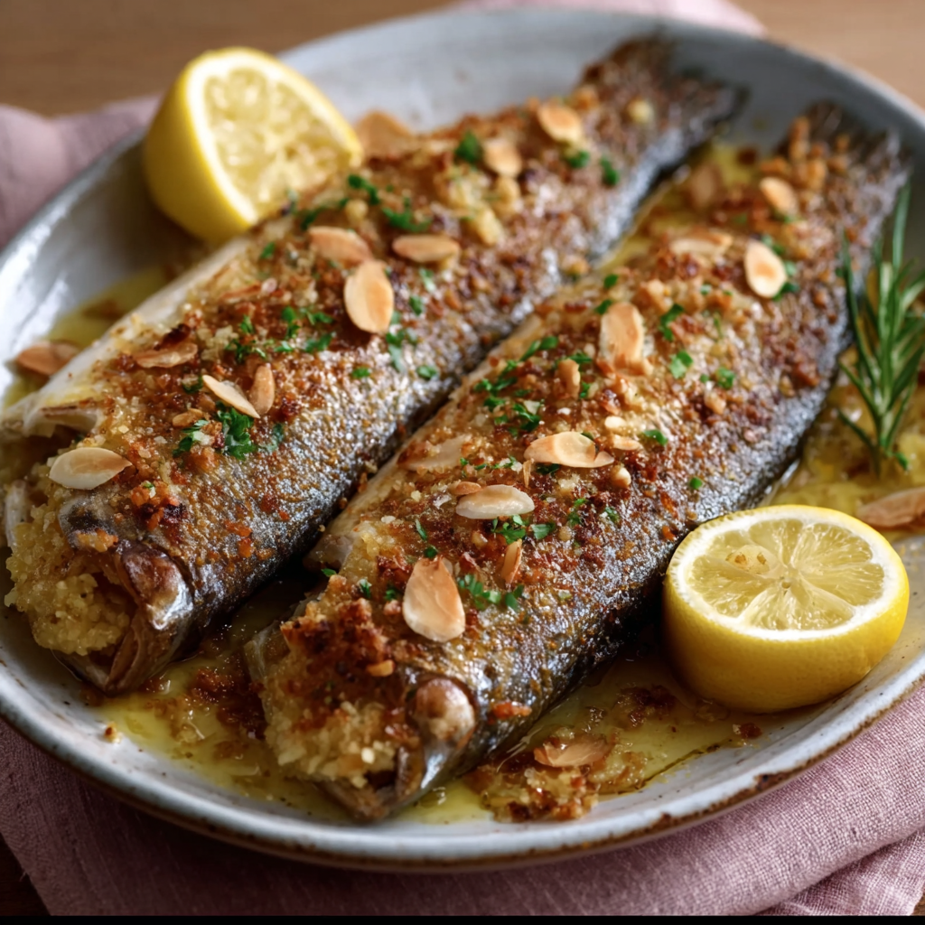 Gebackene Forelle mit Mandelfüllung – So gelingt’s perfekt!