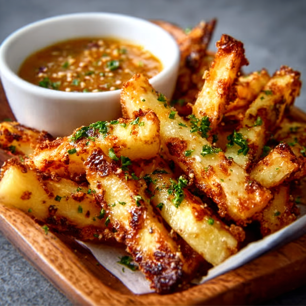 Geröstete Kohlrabi-Pommes mit Trüffelsalz (Keto)