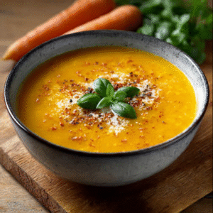 Ingwer-Karotten Suppe mit Kokoscreme