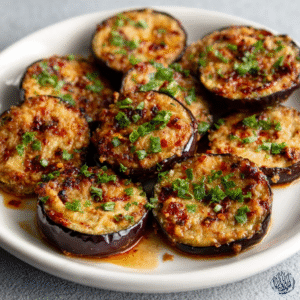 Keto Auberginenhappen mit Chiliöl