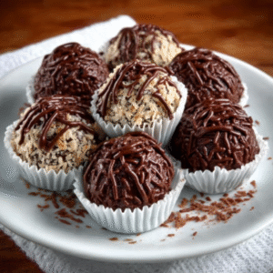 Keto Brasilianische Kokosmilch-Brigadeiro-Trüffel