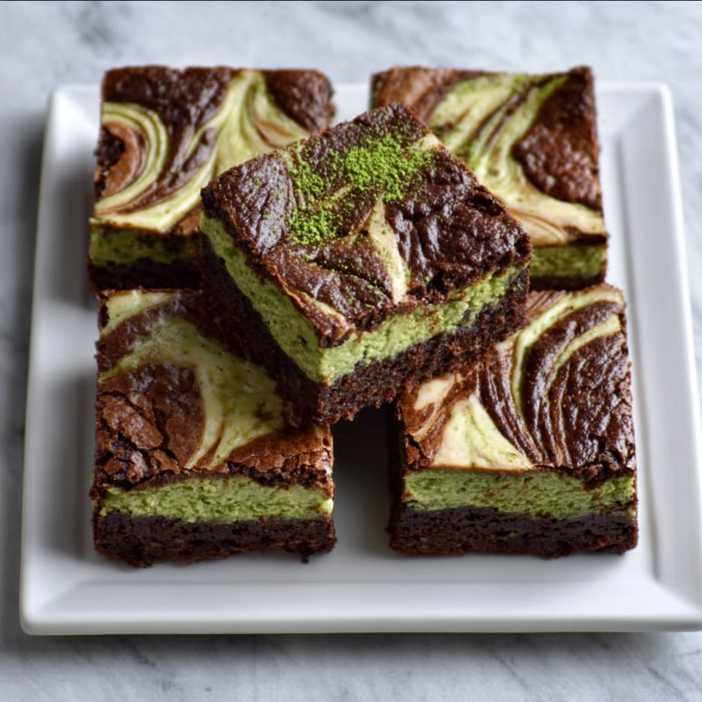Keto Kakao-Matcha Käsekuchen Brownies