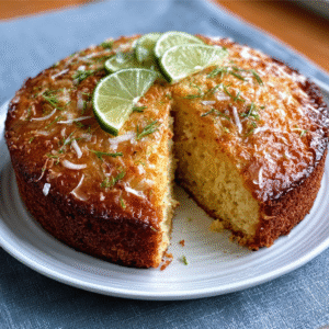 Keto Kokos-Kaffir-Limetten-Kuchen