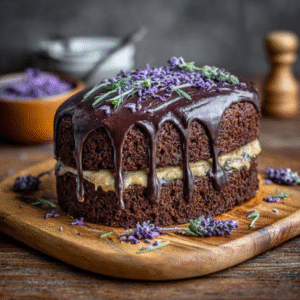 Keto Lavendel-infused Mexikanischer Schokoladenkuchen