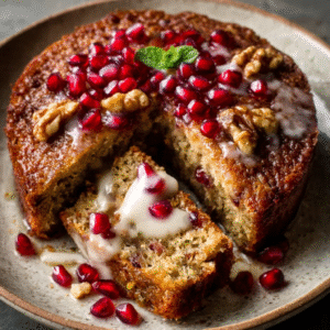 Keto Persischer Granatapfel- und Walnusskuchen