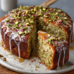 Keto Pistazien-Rosenwasser-Mandel-Kuchen