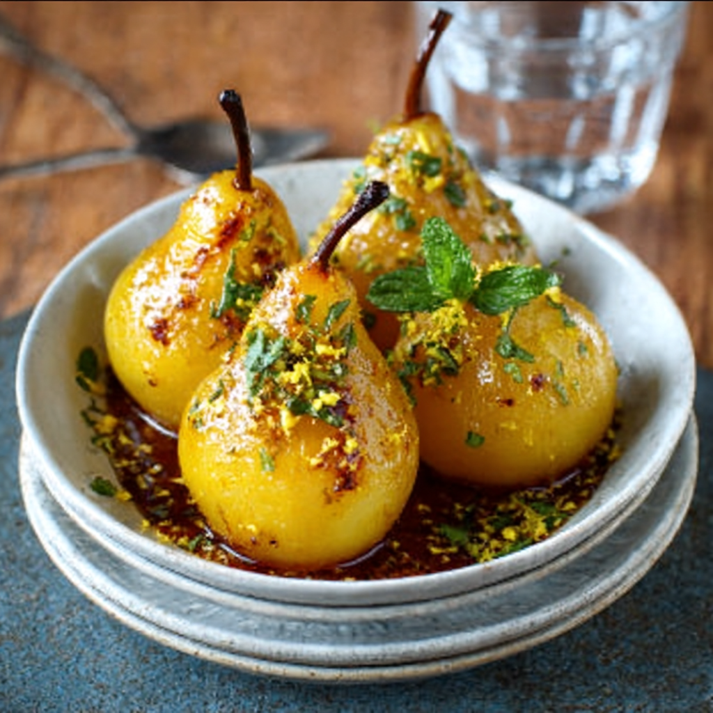 Keto Safran & Kardamom Poached Pears: Ein himmlisches Dessert!
