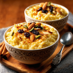 Keto Safran-würziger Kardamom-Reispudding