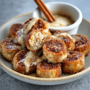 Keto Spanische Churro-Bites mit Zimt-Vanille-Creme