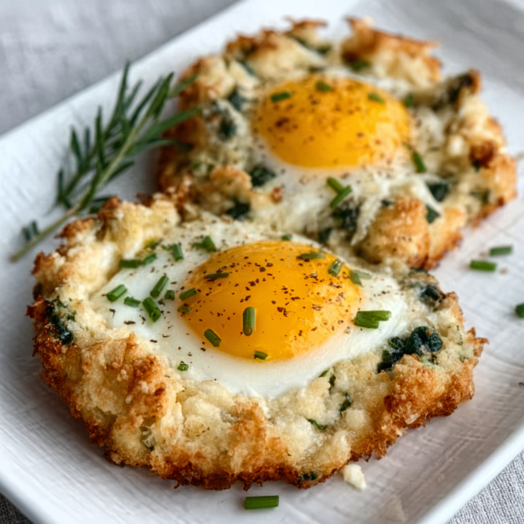 Keto Spinat-Artischocken-Eierwolken