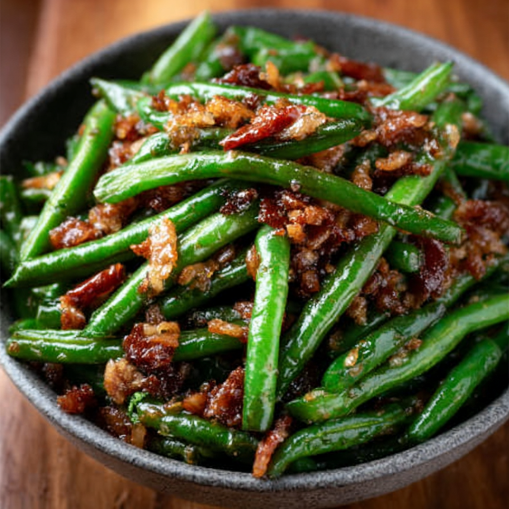 Keto Szechuan-Grünen-Bohnen-Knusper: Würzig & knusprig!