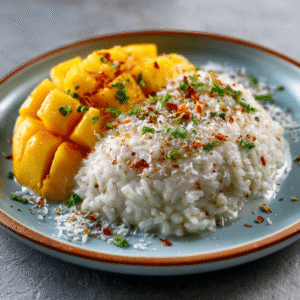 Keto Thailändischer Süßer Kokosreis mit Mango