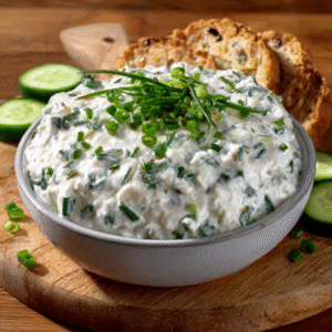 Kräuterquark mit Schnittlauch und Gurke