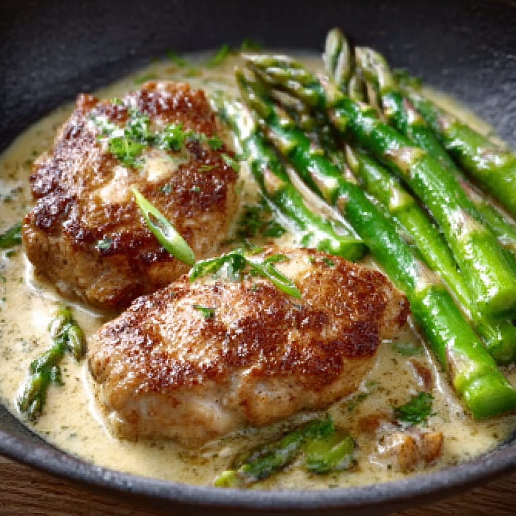 Kräuterrahm Hühnchen mit Spargel – So gelingt’s!