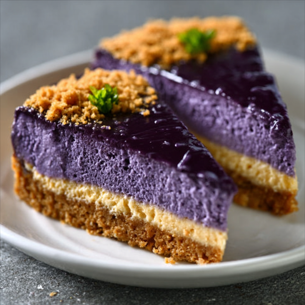 Low-Carb Filipino Ube Käsekuchen