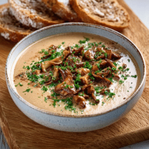 Pilzrahm Suppe mit Trüffelö