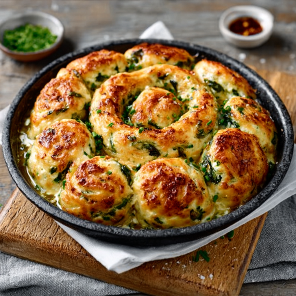 Spinat-Feta Kugeln aus dem Ofen: Der perfekte Snack!