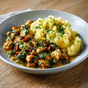 Wildpilz Ragout mit Pastinaken Püree