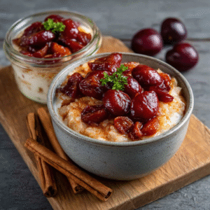 Zimt Pflaumenkompott mit Keto Joghurt