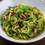 Zucchini Spiralen mit Walnuss-Pesto