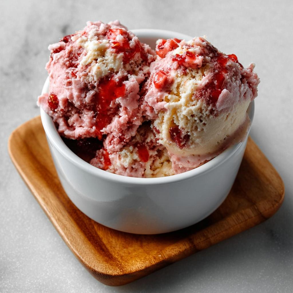 Erdbeer-Käsekuchen-Eiscreme (Keto)