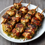 Gebackene Hähnchenspieße mit Ras el Hanout Marinade