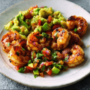 Gegrillte Peri-Peri-Garnelen mit Avocado-Salsa