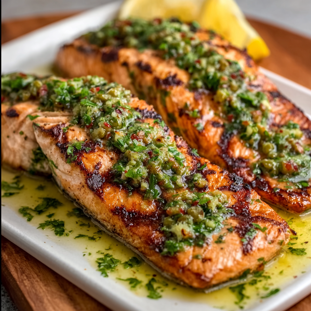 ketodiat 9 Gegrillter Lachs mit Chimichurri-Butter – So lecker genießen!