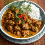 Kap-Malayisches Straußenhack mit Curry