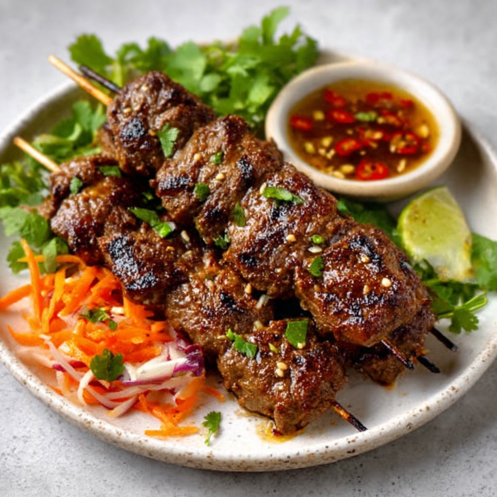 Keto-Ingwer-Zitronengras-Rindfleischspieße für ein Geschmackserlebnis!