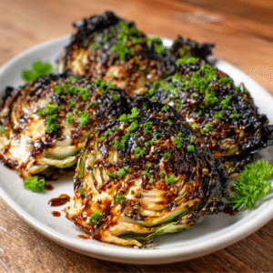 Keto-angebratener Kohl mit Miso-Glasur