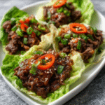 Koreanische Bulgogi-Rindfleisch-Salatwraps
