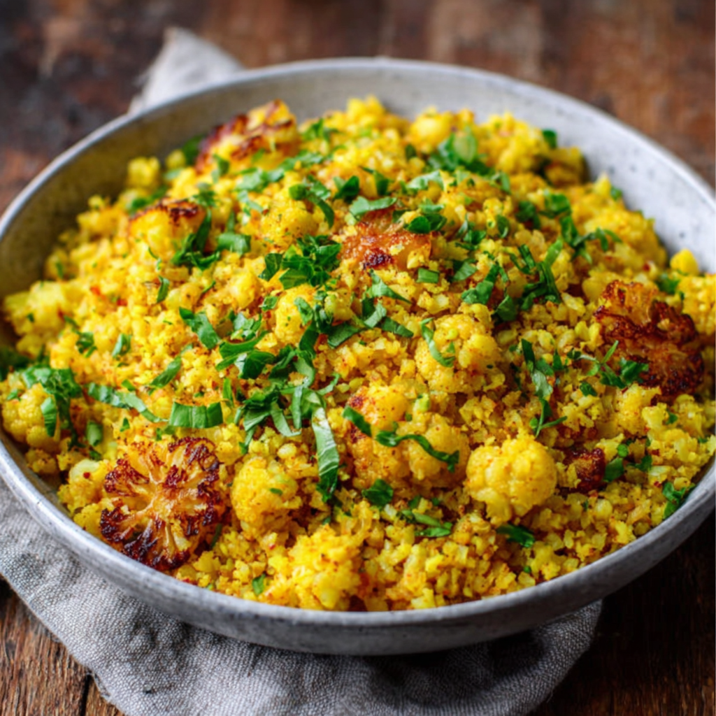 Low-Carb-Kurkuma-Blumenkohl-Biriani: Gesund genießen!