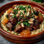 Low Carb Lamm Tajine mit Aprikosen Mandeln