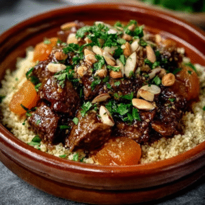 Low Carb Lamm Tajine mit Aprikosen Mandeln