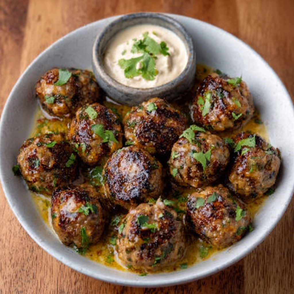 Marokkanische Lamm-Bällchen mit Tahini-Dip