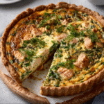 Skandinavische Lachs-Quiche mit Dill