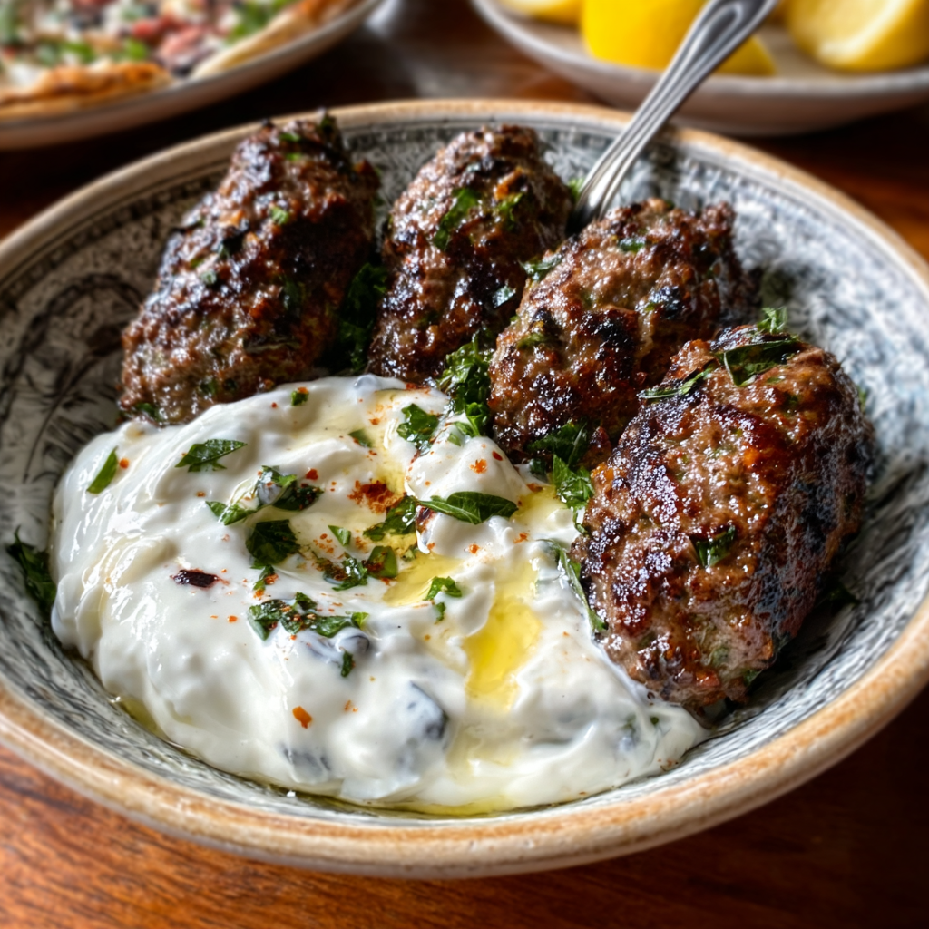 Türkische Rinder-Köfte mit Knoblauchjoghurt