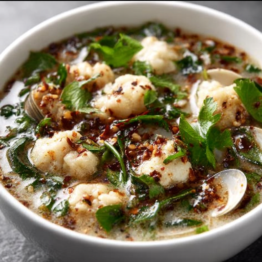 Würzige Ingwer-Knoblauch-Keto-Muschelsuppe genießen! 🍜