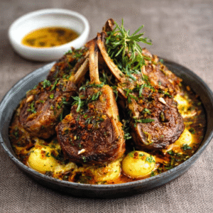 Würzige Lammkoteletts mit Chakalaka-Butter