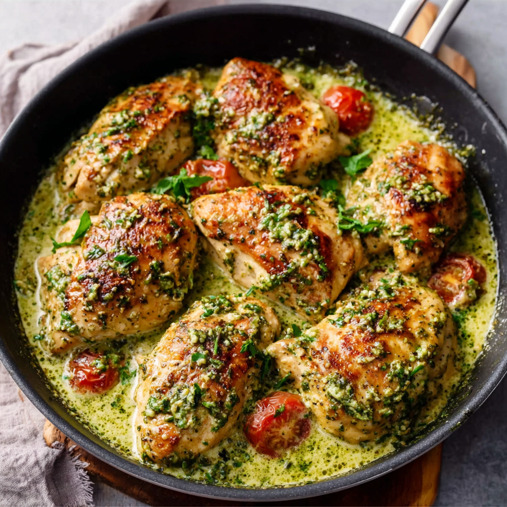 Cremige Pesto-Hühnchen-Pfanne – Ein Fest für die Sinne!