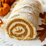 Keto Kürbisrolle mit Kürbis-Frischkäse-Füllung