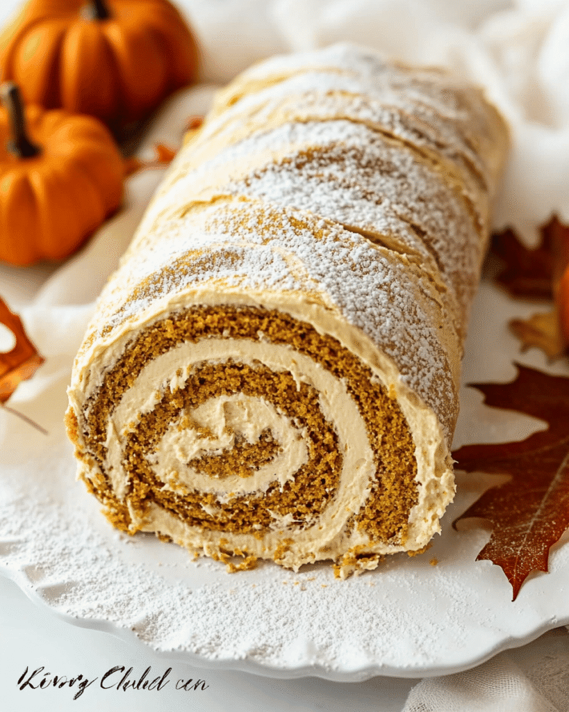 Keto Kürbisrolle mit Kürbis-Frischkäse-Füllung