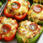 Keto Pizza gefüllte Paprika