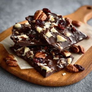 Keto Schokoladen-Cranberry-Rinde