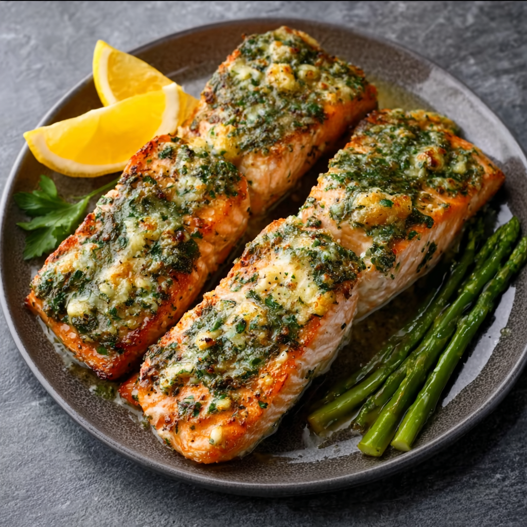 Knoblauch-Kräuter-Butter-Lachs aus dem Ofen begeistert jeden!KnoblauchKnoblauch-Kräuter-Butter-Lachs aus dem Ofen begeistert jeden!