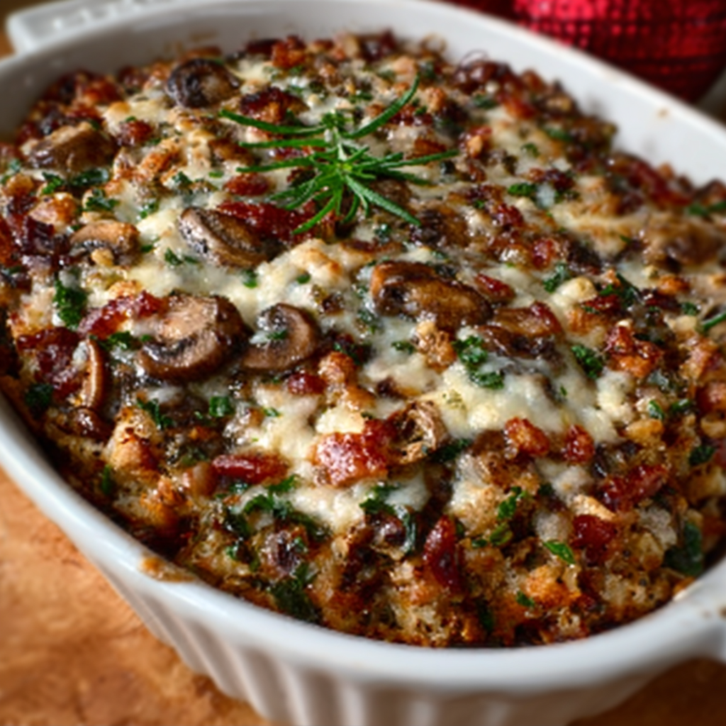 Pilz-Bacon-Weihnachtsauflauf: Festlicher Genuss für Zuhause!