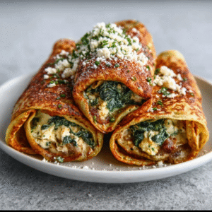 Spinat-Feta-Keto-Crêpes