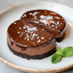 Gesalzener Dunkler Schokoladen Keto Käsekuchen